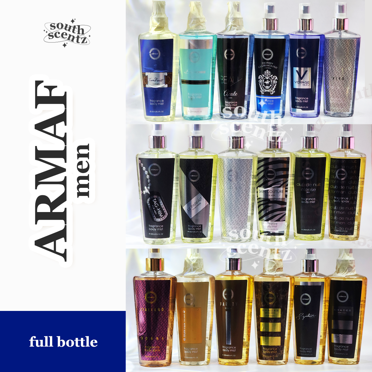 Original ARMAF Men Full Bottle Fragance Body Mist 250mL Arab Scent