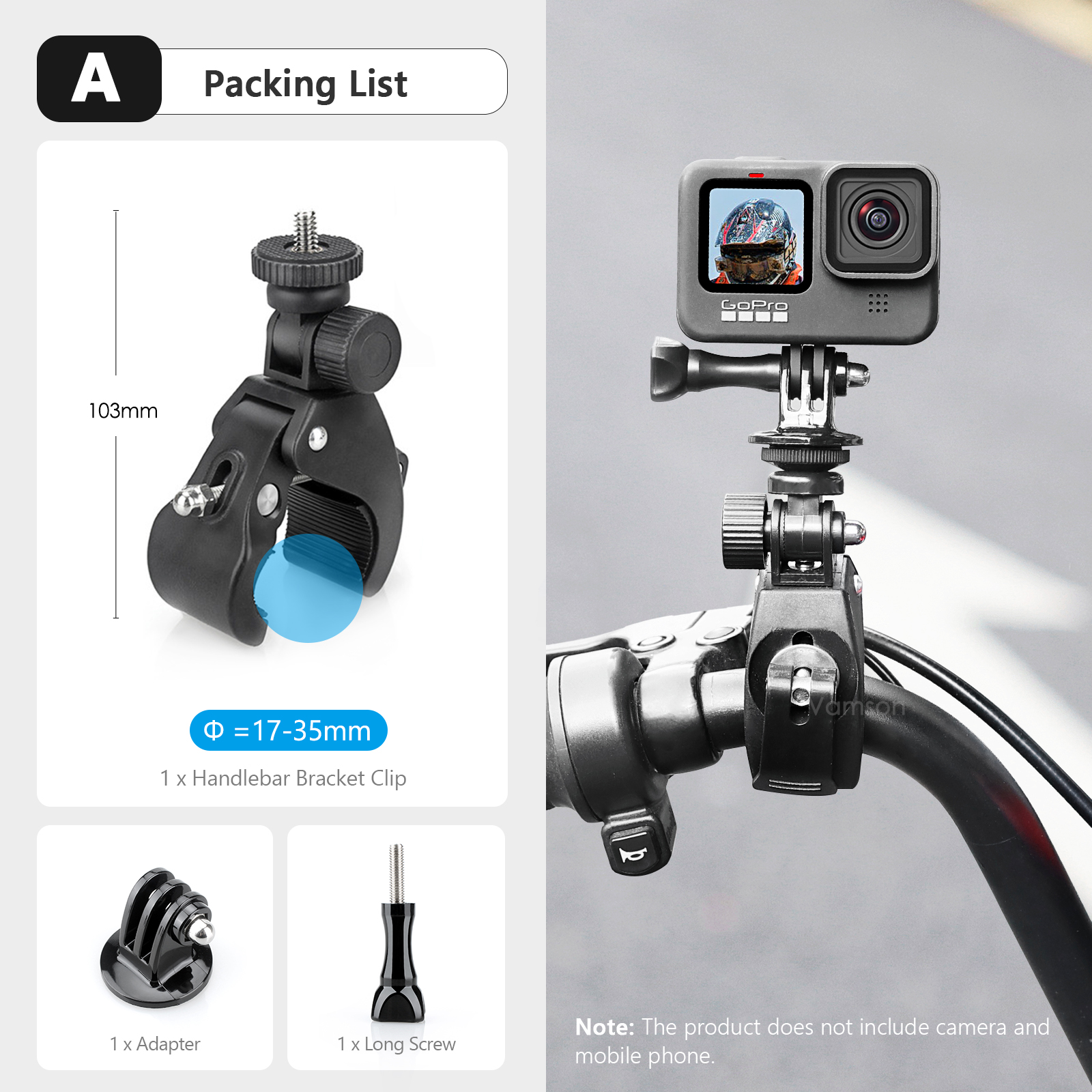 Vamson for Insta360 X3 One X2 Action Camera Motorcycle Accessories
