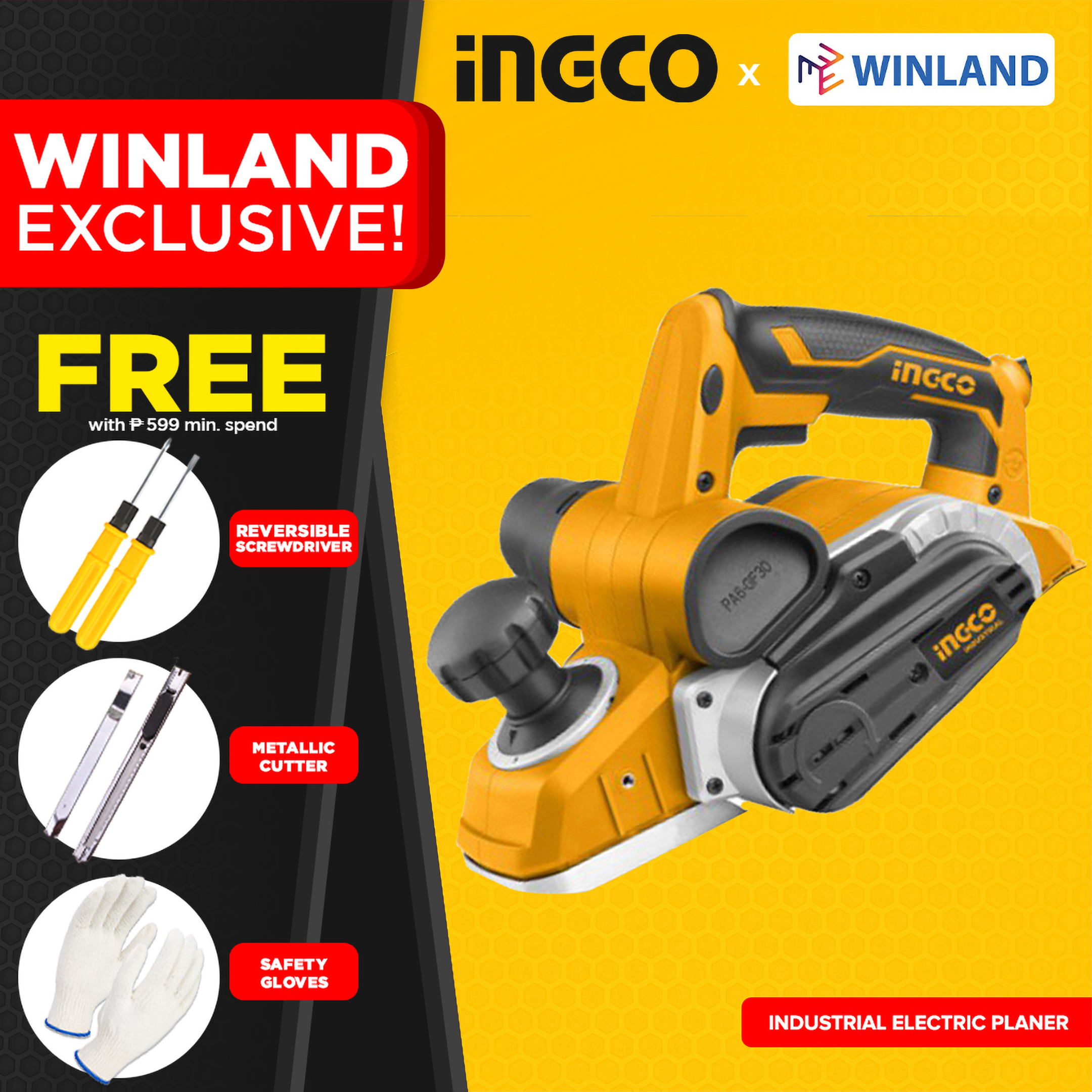 INGCO by Winland Industrial Electric Planer 1050W 82mm PL10508 | Lazada PH