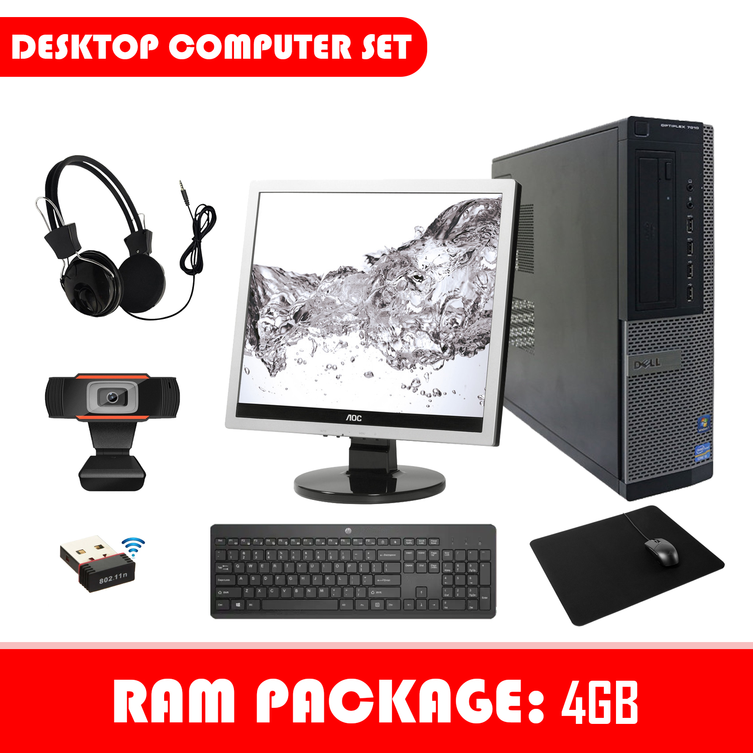 PRE0WNED DESKTOP COMPUTER COMPLETE PC SET i7-2000 Series Slim Type CPU ...