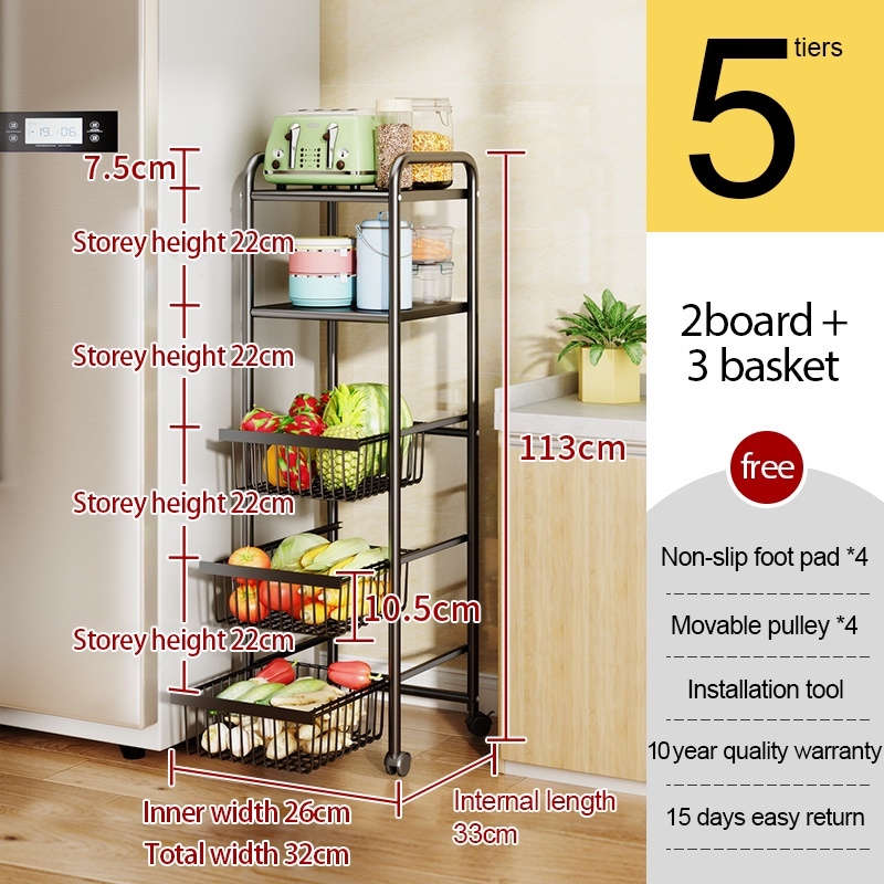 ♂☢ NETEL Kitchen Rack Trolley Kitchen Storage Racks Office Shelves Book