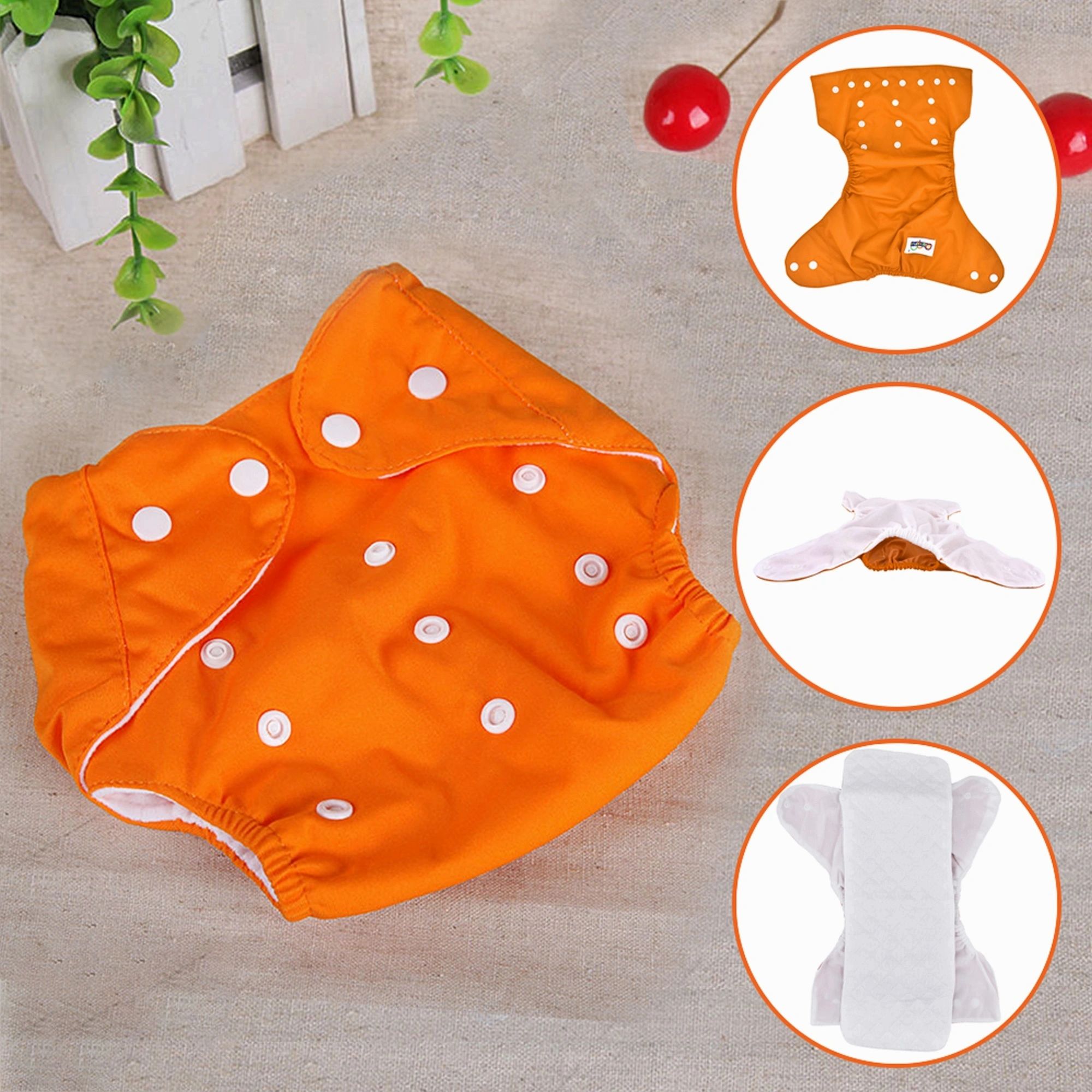 Reusable Nappies Diaper / Washable Diaper with 1 piece Cloth Insert