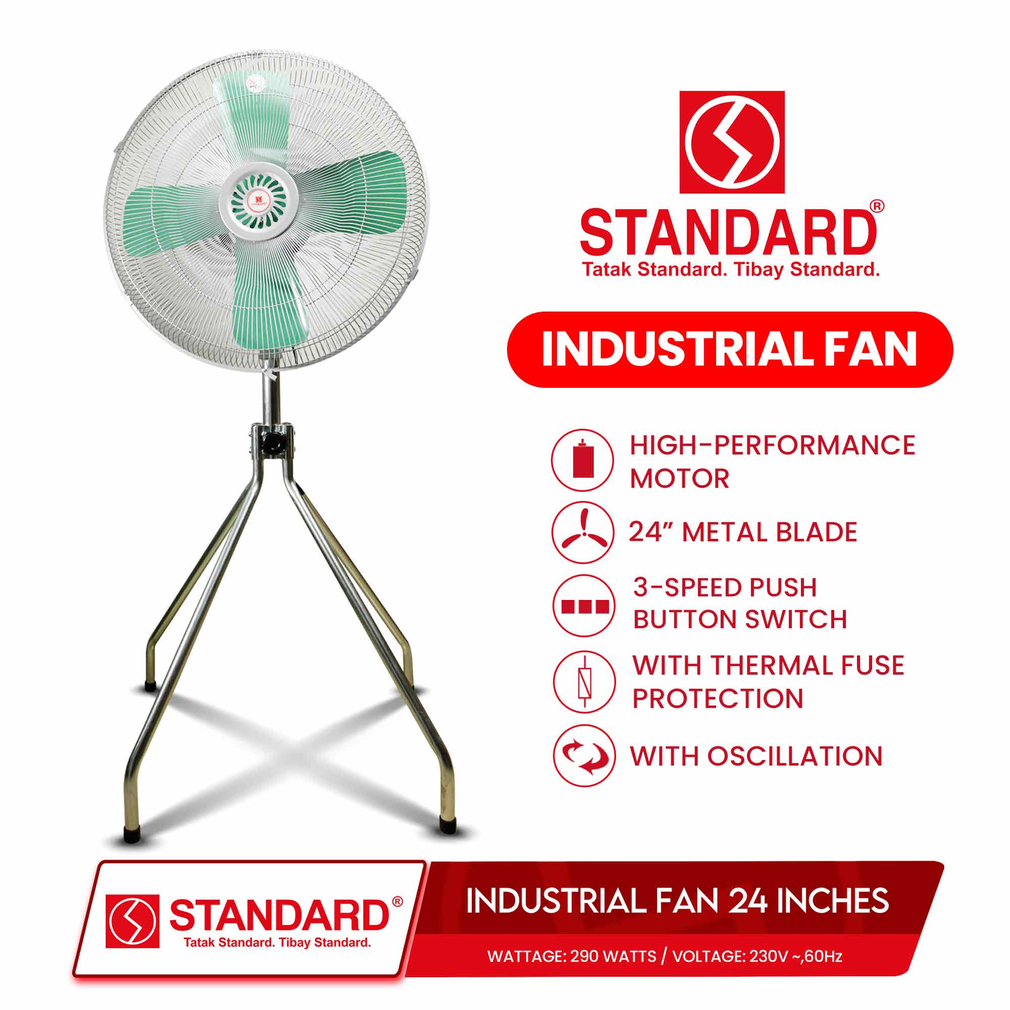 Standard Industrial Fan 24 Inches Metal Blade SHF 24 Lazada PH
