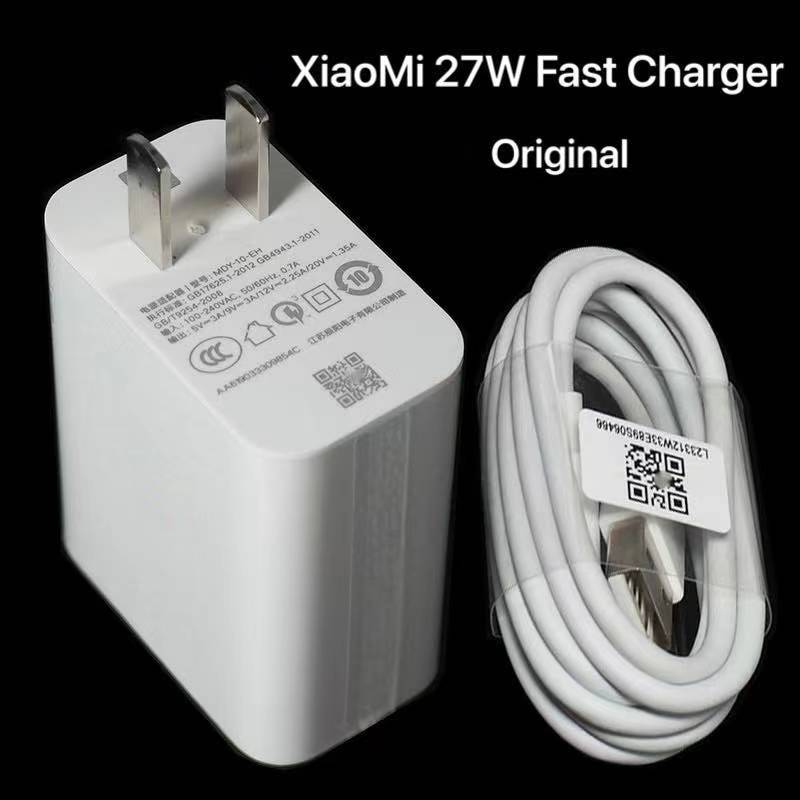 Mi 27W Fast Quick Wall Charger Travel Charger with Type C Micro USB Data  Cable For Android Phones