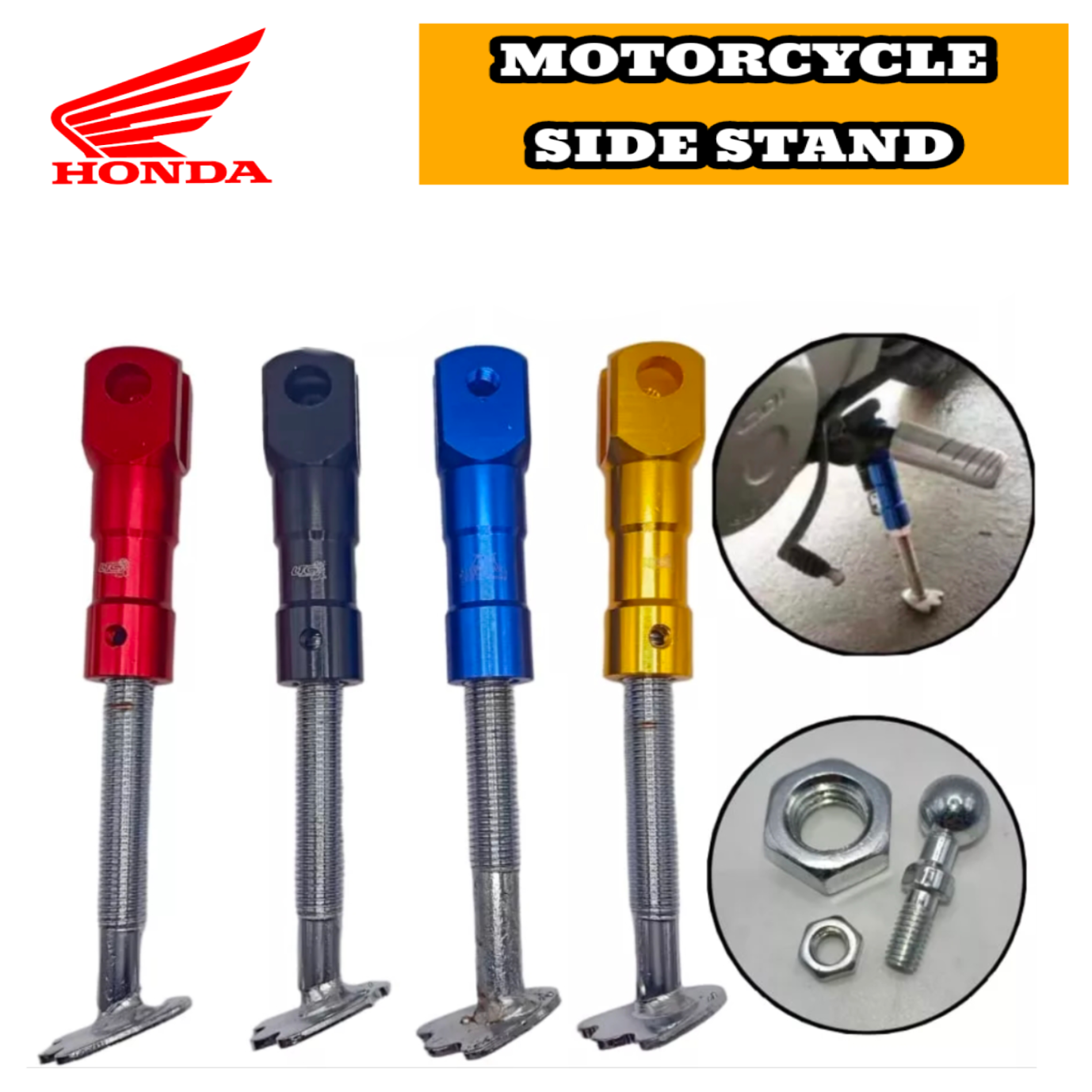 HONDA TMX 125 Motorcycle Side Stand Adjustable lowest or high stock fully Alloy Motor