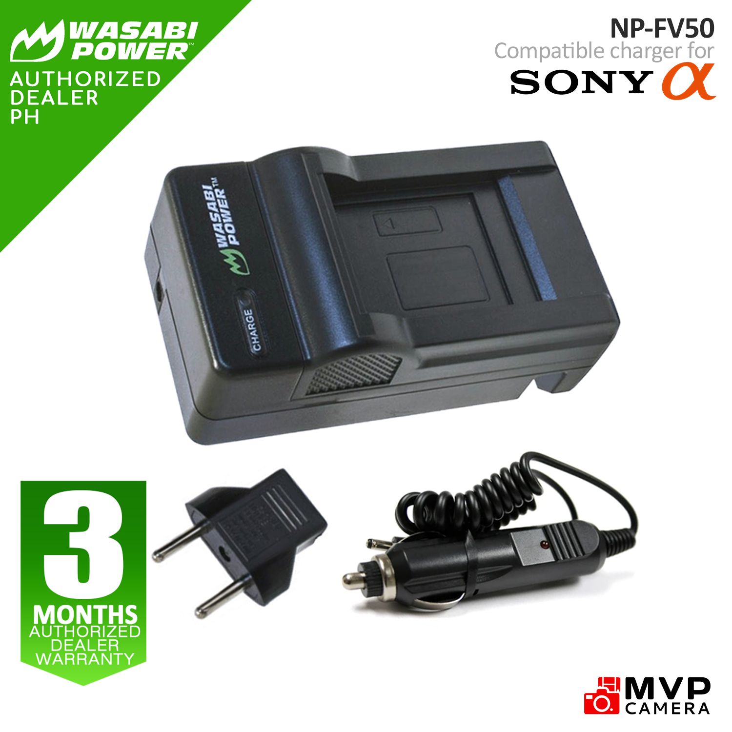 Wasabi Power SONY NP-FV30 NP-FV40 NP-FV50 NP FV30 FV40 FV50 1PC. REGULAR  Charger Only for DCR-SR15 SR21 SR68 SR88 SX15 SX21 SX44 SX45 SX63 SX65 SX83  SX85 FDR-AX33 AX53 AX100 AX700 HDR-CX105