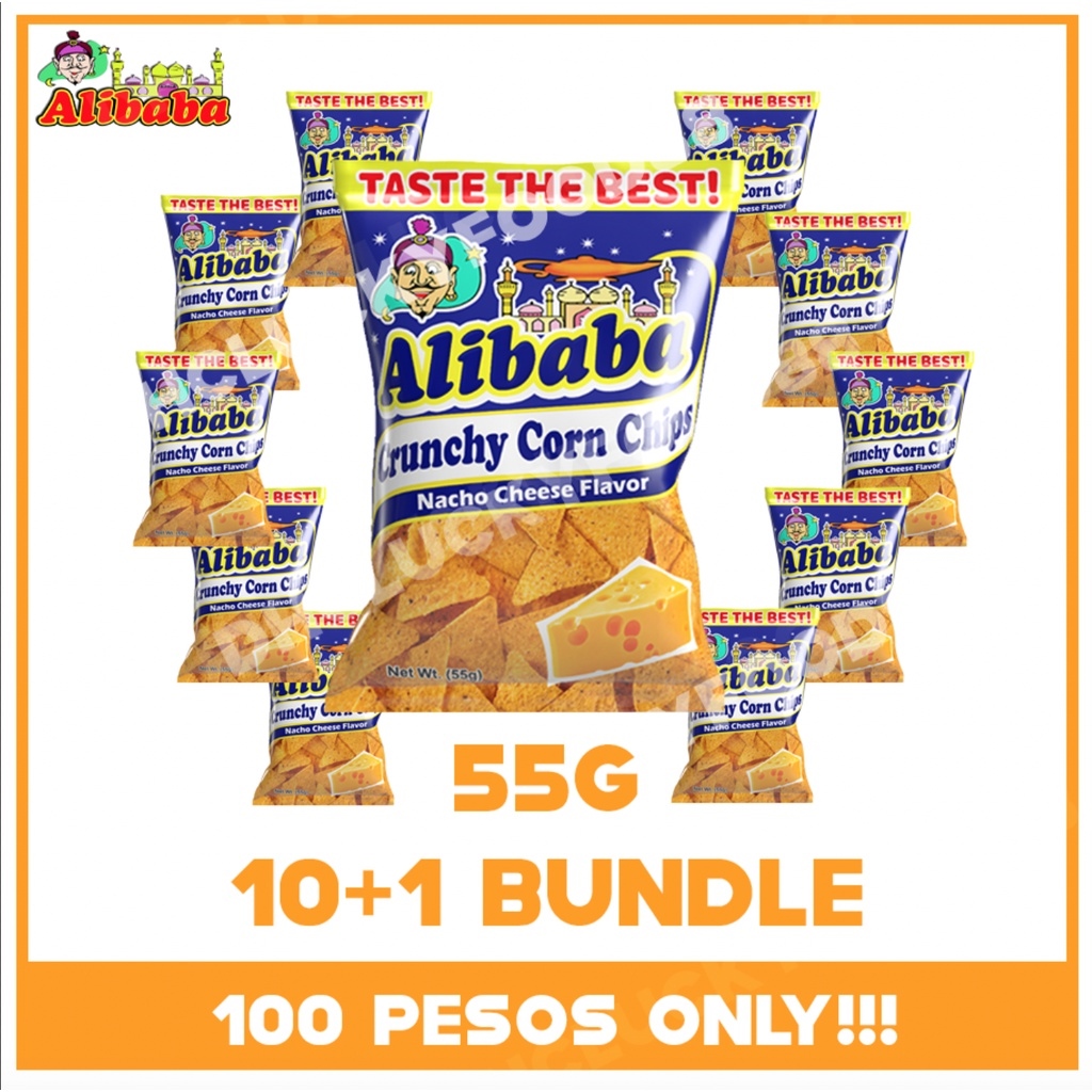 Alibaba Corn Chips 10 1 BUNDLE NACHO CHEESE FLAVOR 55G Lazada PH