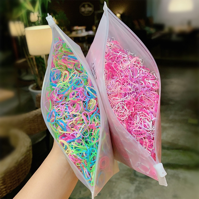Multicolor Scrunchie Women Girls Sweet Cute Candy Color Elastic Hair Band Disposable Women Hairband 1000 Pcs
