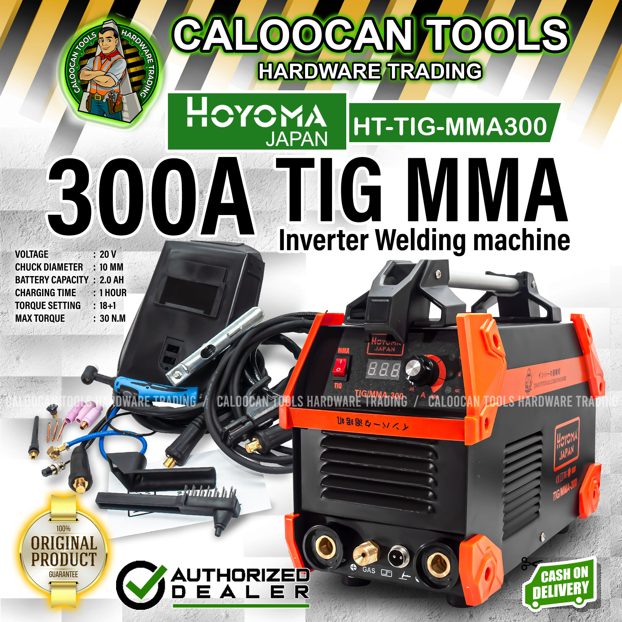 HOYOMA Japan 300A 5.0mm Inverter TIG Welding Machine (HTTIG/MMA300