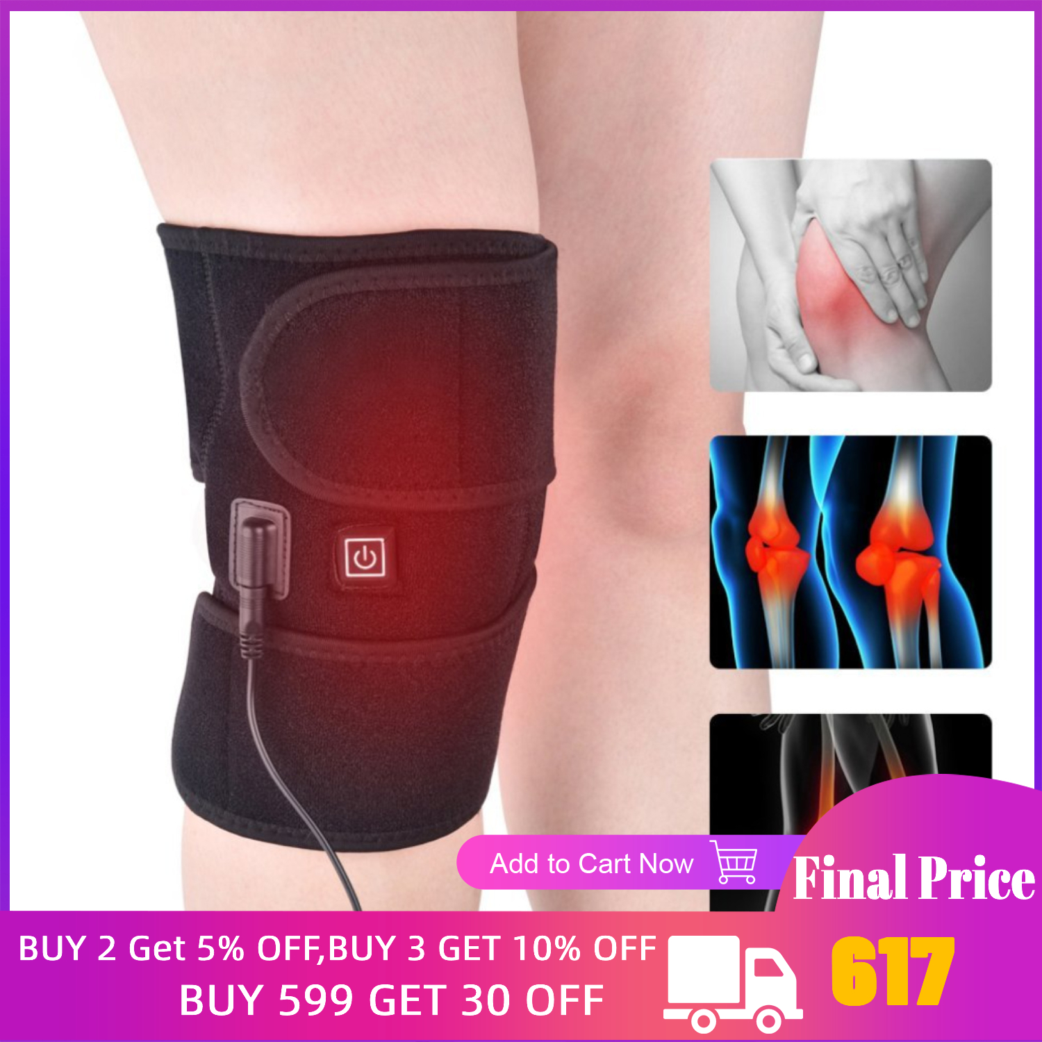 Graphene Heated Adjustable Temperature Massage and Physiotherapy Electric Knee  Brace - China Electric Knee Brace and Heating Knee Brace price
