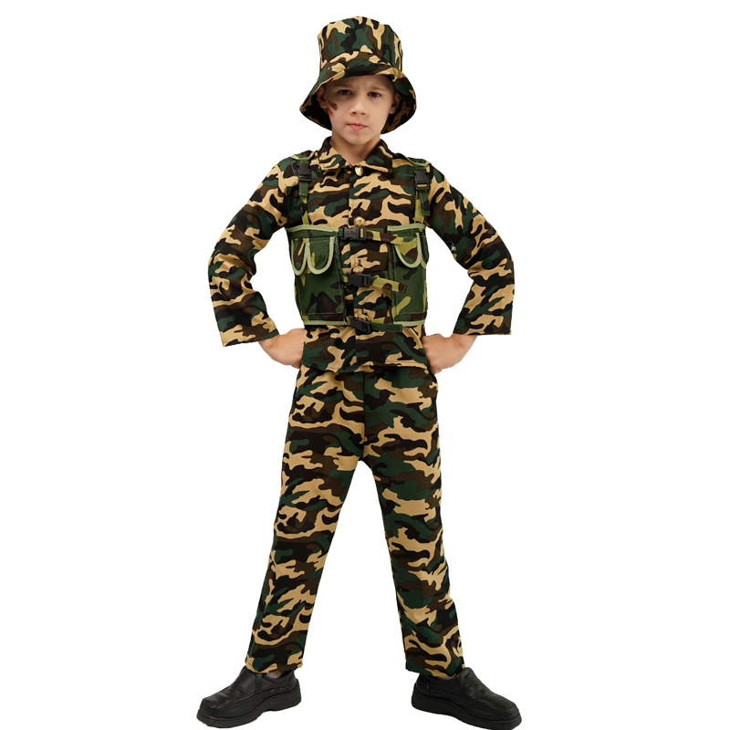 Army Soldier Military Uniform Costume Cosplay for Boys Career ...