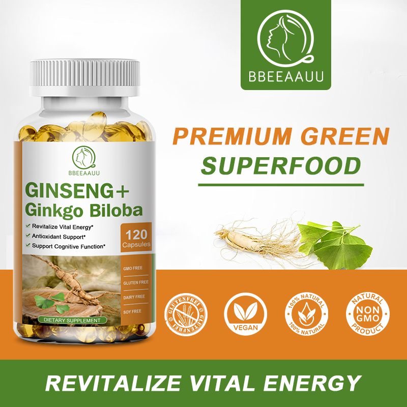 View of Ginseng Complex Capsules 1000mg Support Cognitive Function Brain ...