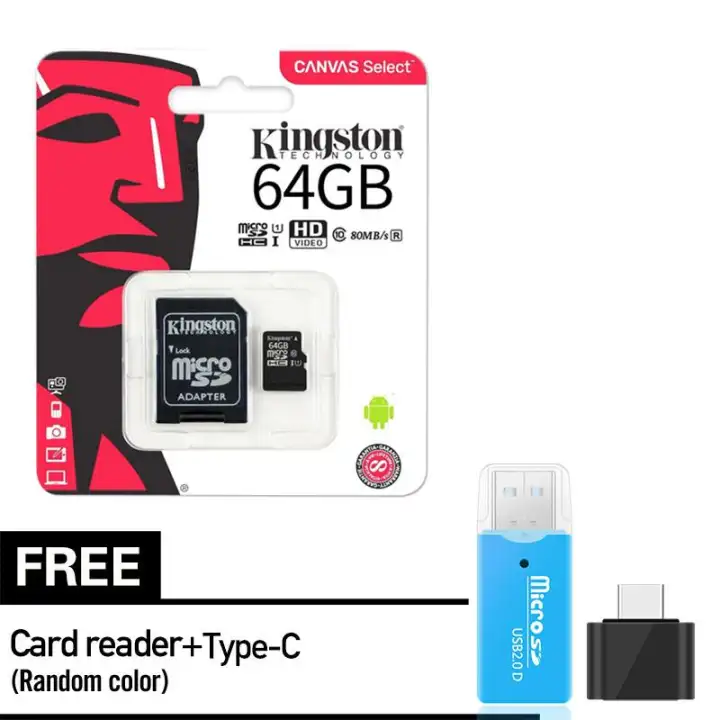 Kingston Hot Sell 8gb 16gb 32gb 64gb Micro Sd Card Microsdxc Memory Card Class 10 Mini Sd Card Microsdhc Tf Card For Smartphone With Free Usb Card Reader Type C Converter Lazada