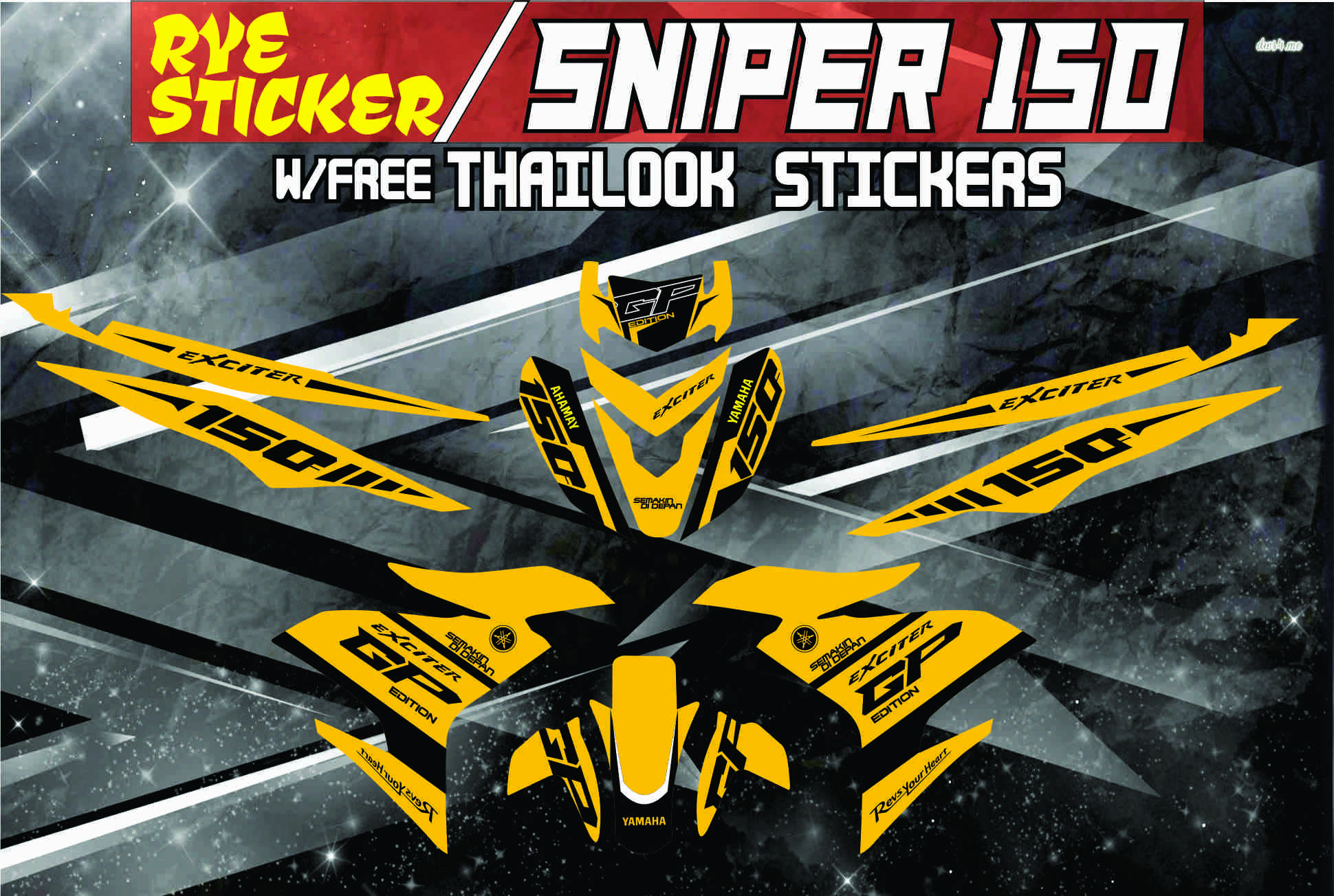 Sticker Sniper 150 Yellow Decals