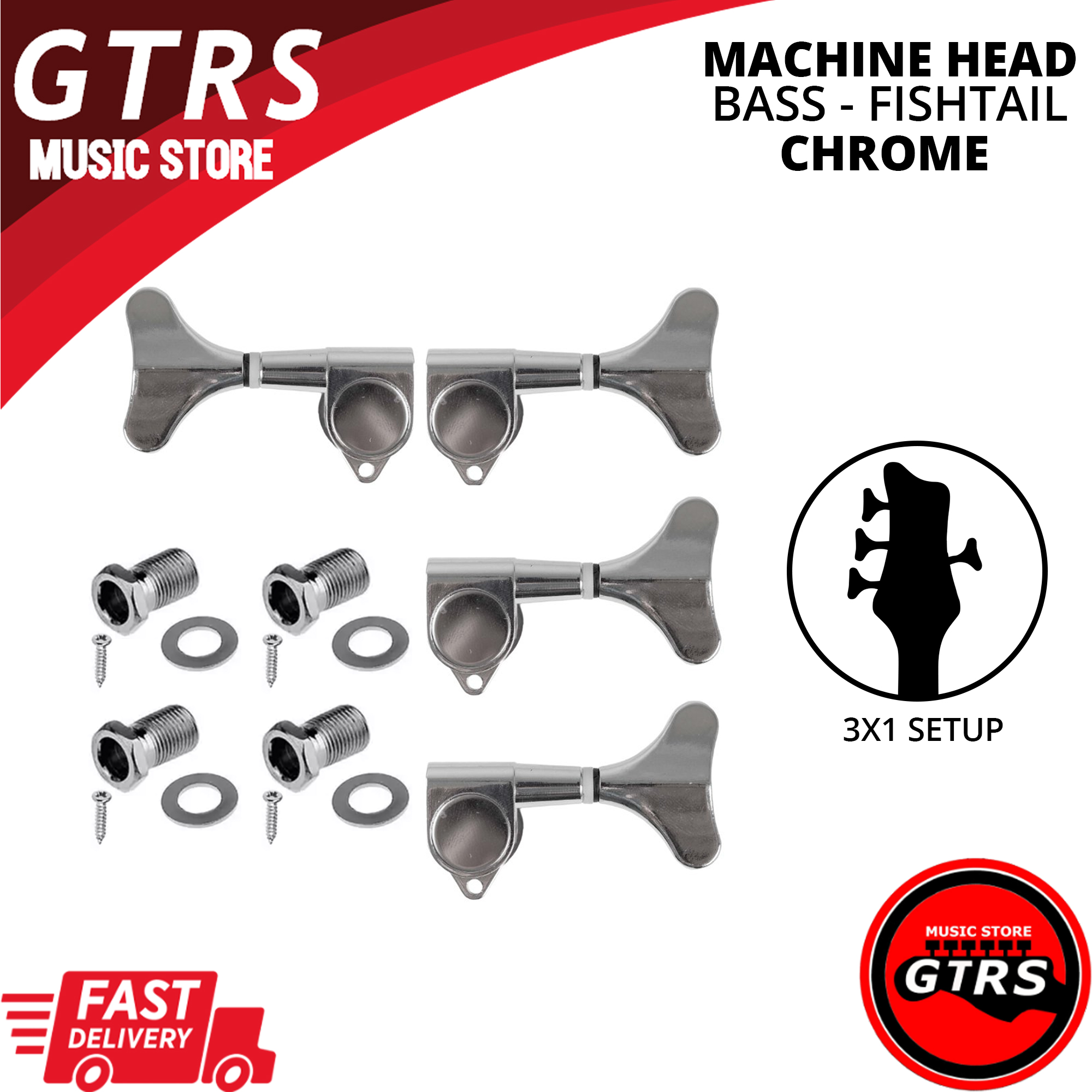 Bass Guitar Machine Head Fish Tail Type Chrome Lazada PH