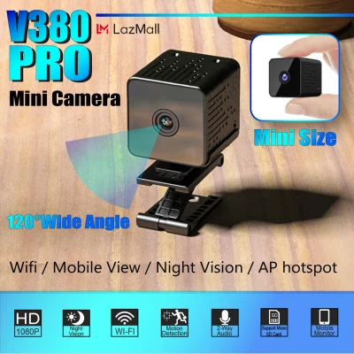 V380 Pro Wifi Wireless HD 1080P Mini Camera Portable IP Camera IR Night Vision CCTV Security Surveillance Max 128G Own power supply