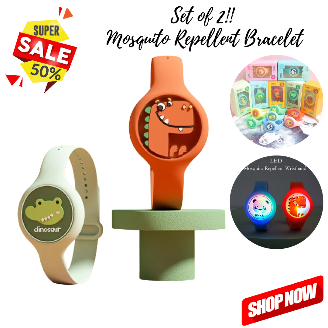 SET OF (2) TWO!! Lightweight Mosquito Repellent Watch For Kids Wearable