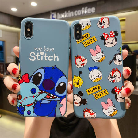 Cute Stitch Case for Oppo A5S A3S A5/A9 2020 A31 A12 A12E F9 Phone Case Shockproof Soft Bumper Case for Realme C11 C12 C15 5 5i 6i C3 C2 6Pro 5Pro 3Pro Case, Huawei Nova 7i 5T Y6P Y5P Case, Samsung A50 A50S A30S A20S Case, Vivo Y11 Y12 Y15 Y17 Back Cover