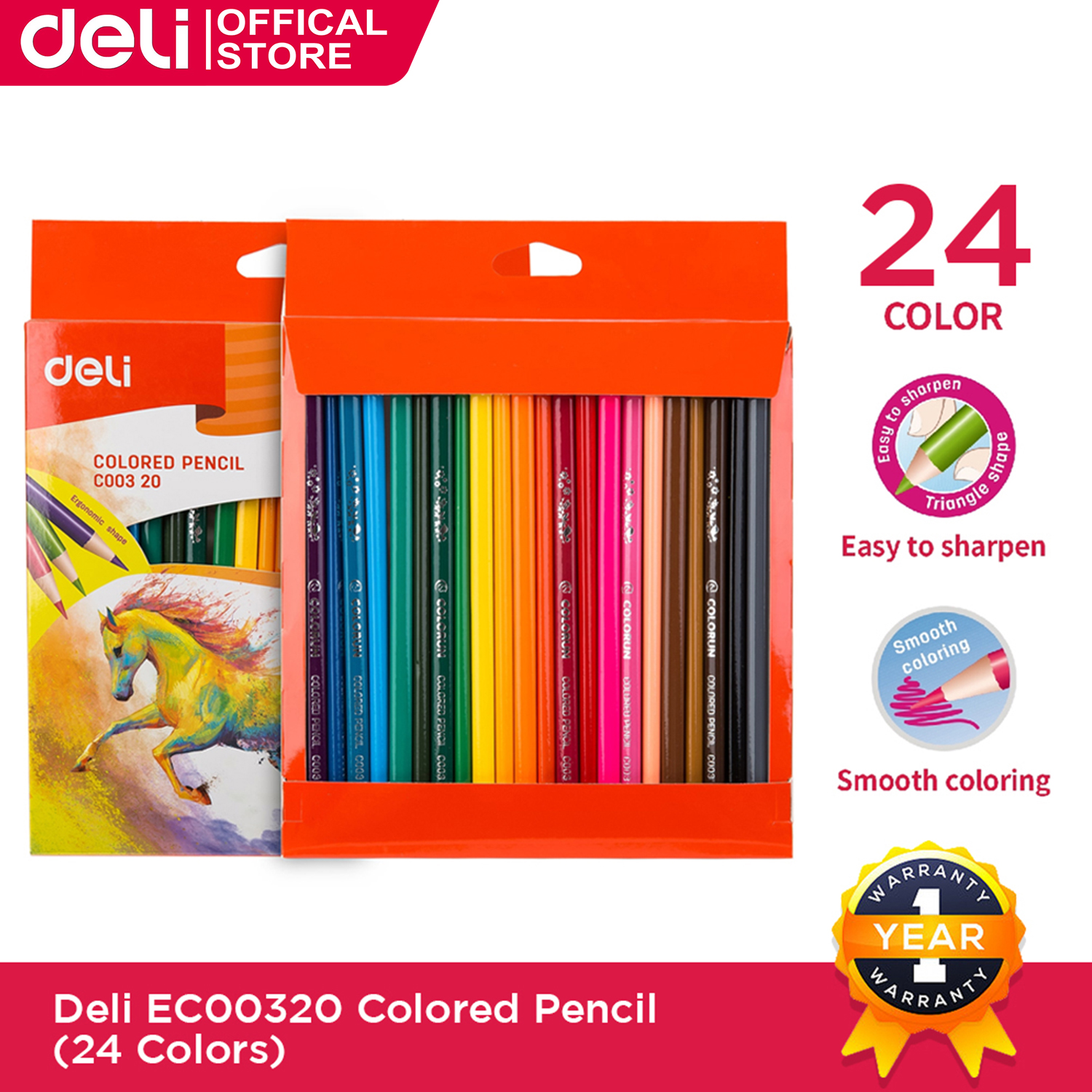 Deli 12 Color Pencils For School Supplies High Quality Popular With ...