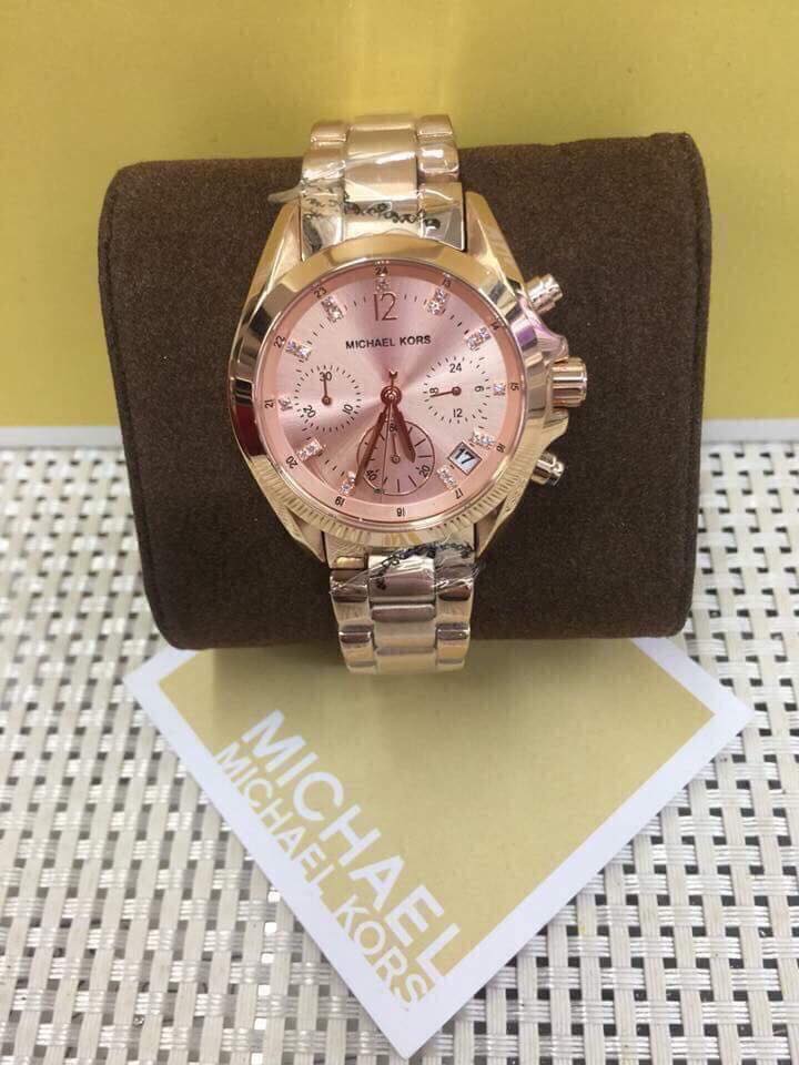 Michael Kors Womens Parker Chronograph Rose GoldTone Stainless Steel  Watch MK6834  Walmartcom