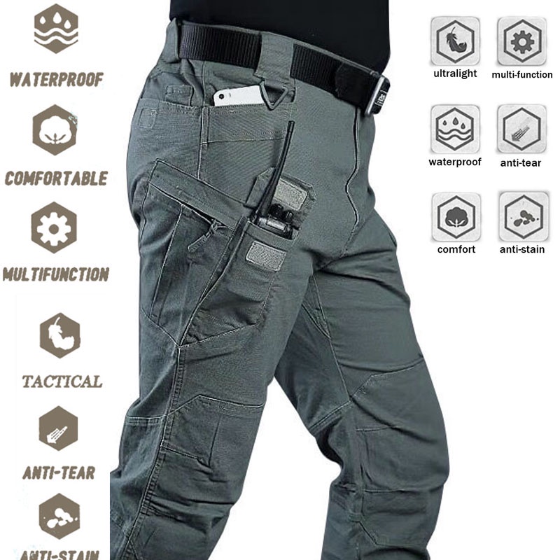 Men Tactical Pants IX9 Military Trousers Multi Pocket Work Pant ...