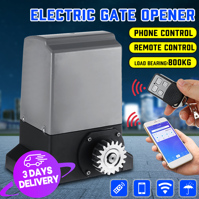 【3701200W】Electric Sliding Gate Opener Automatic Motor Remote Kit