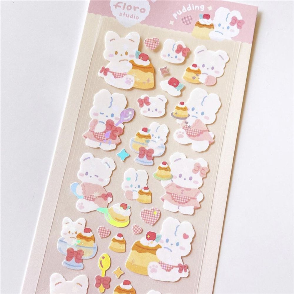 MMLUCK Kawaii Sequin Self-adhesive Girls Kids School Supplies DIY Craft Waterproof Stationery Stickers Diary Scrapbooking Stickers Idol Card Stickers Decorative Decals