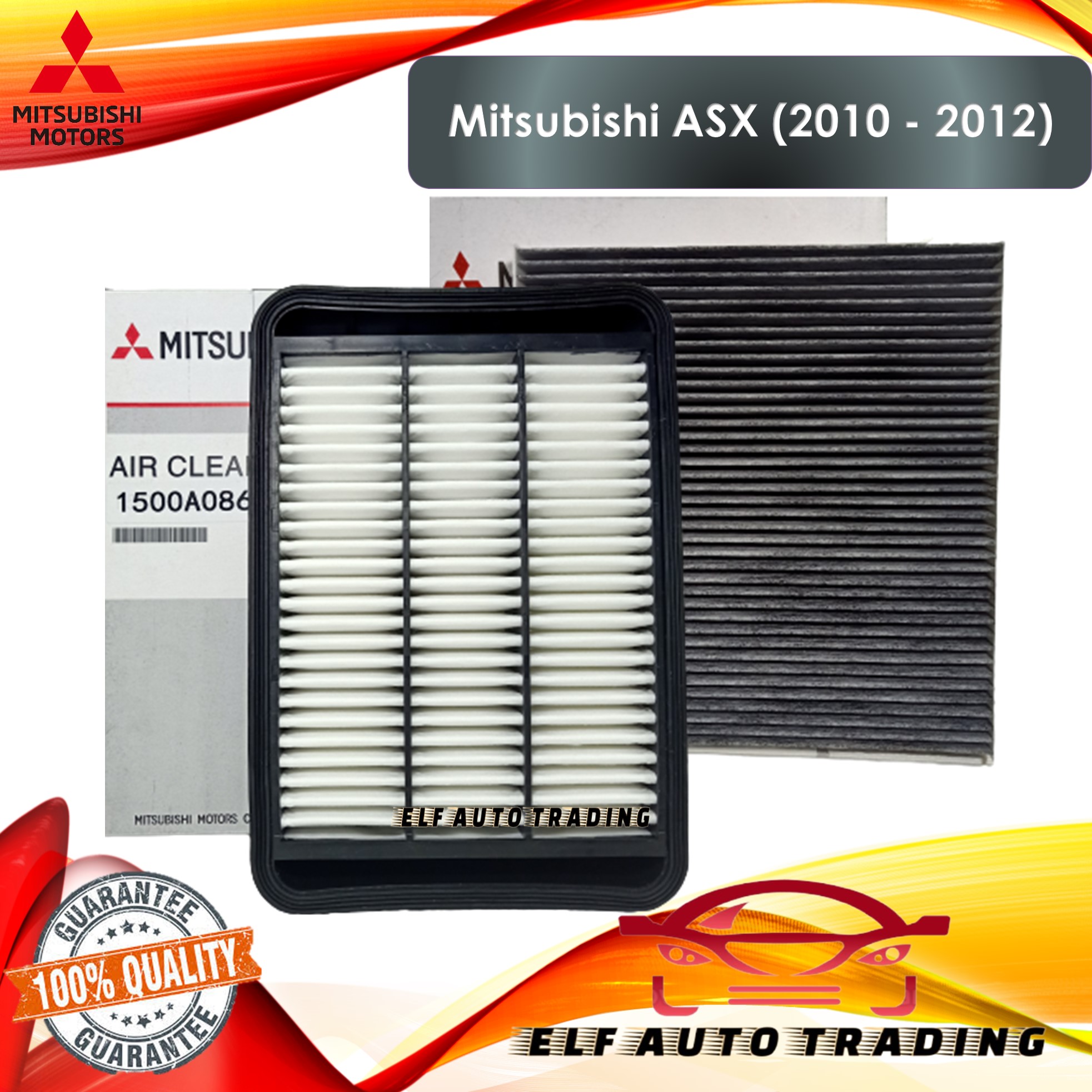 Combo Engine Air Filter and Charcoal Cabin Filter for Mitsubishi ASX