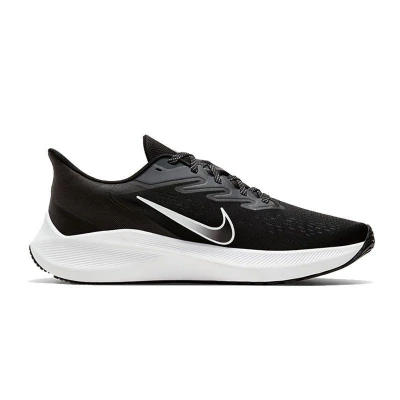 Original Nike Men's Shoes Zoom Winflo Comfortable Breathable Running Shoes-Black Silver In Stock