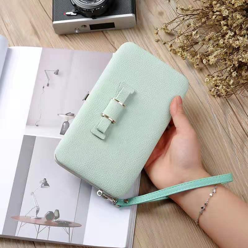 www. - Bowknot Long Wallet Clutch with Phone holder*