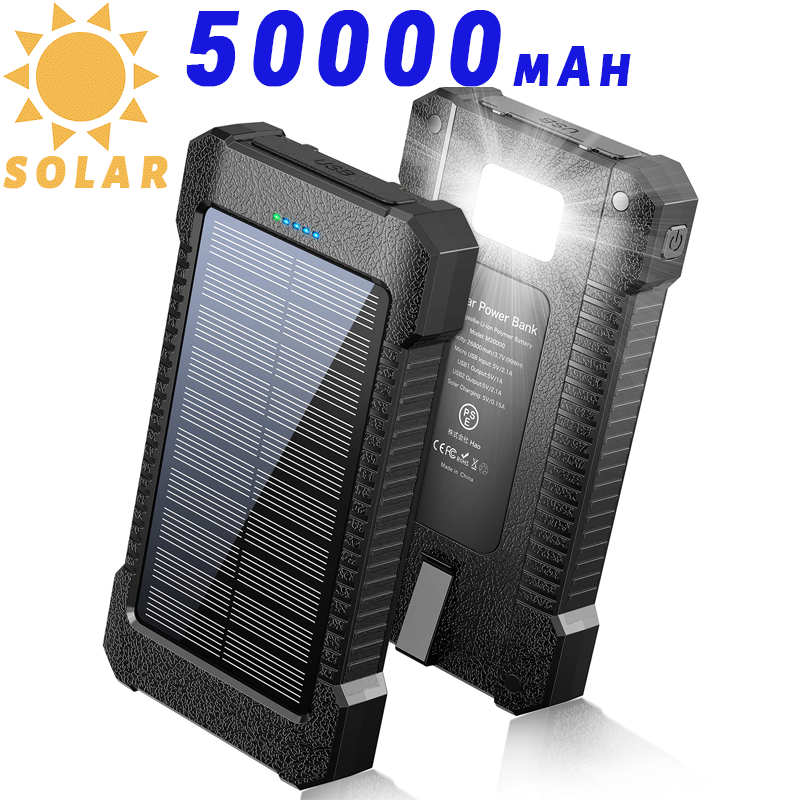 Solar power bank 50000mah original waterproof quick charge power bank