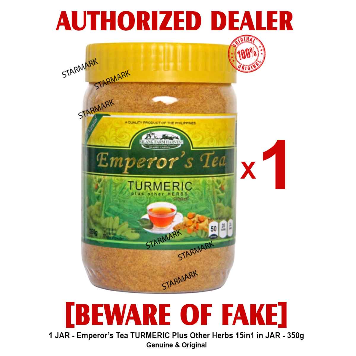 Emperors Tea TURMERIC PLUS Other Herbs 15in1 350g in JAR Emperor's Tea