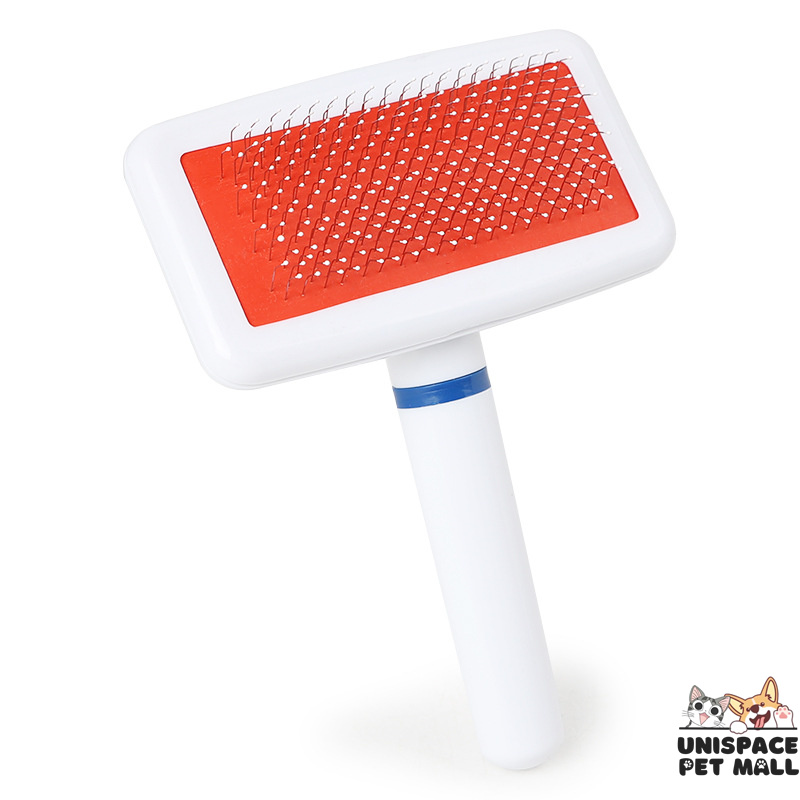 Unispace Pet Hair Removal Comb White Handle Needle Comb With Protection