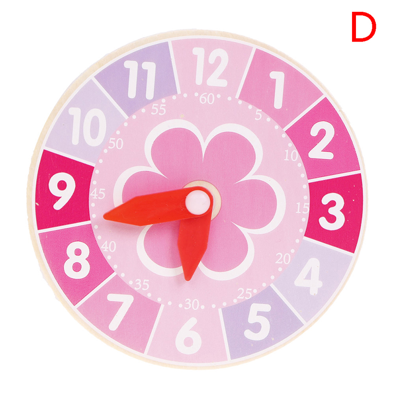 Wooden Colorful Clock Cognition Clocks For Kids Early Preschool Teaching Aids_wk 