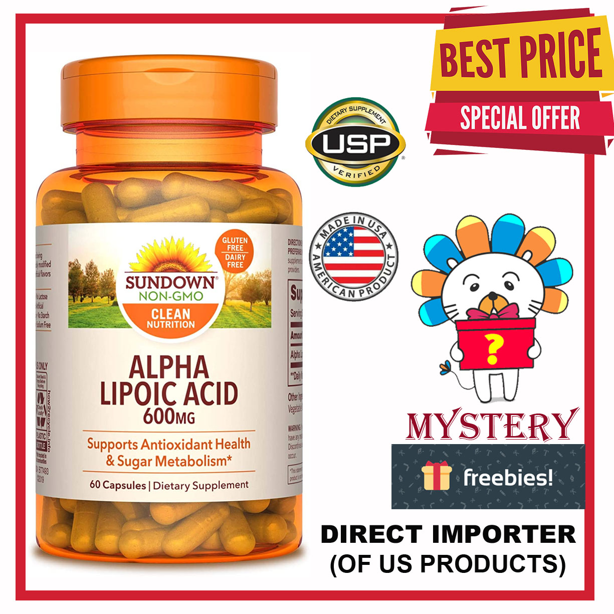 Sundown Naturals Alpha Lipoic Acid 600mg 60 Capsules Lazada PH