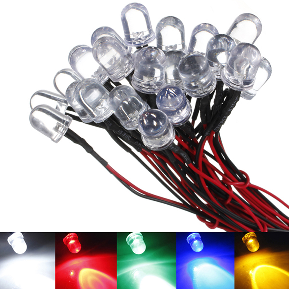 Blinking 5mm 12V Colorful Light Emit LED Wired Diode