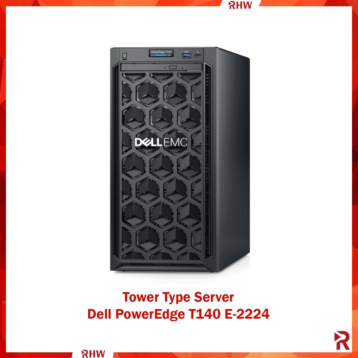 T140 Xeon Tower Server Dell EMC Poweredge Intel E-2224 (  Quad Core  4 Threads Tray ) 365W Dual Port Gigabit LAN Ports Desktop Servers High End  Professional Performance Small Enterprise Business