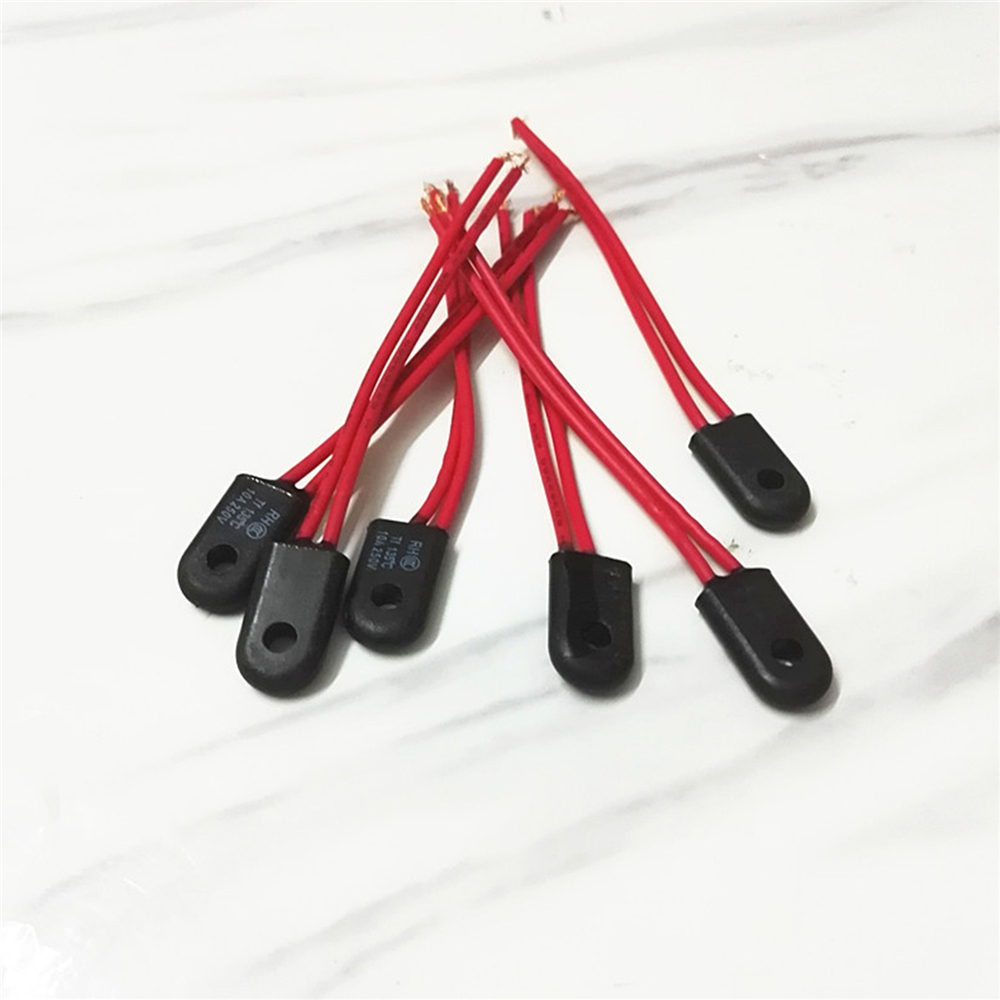 10pcsset 135℃ 10A 250V Thermal Fuse for ion RH Temperature Fuse Fan Motor Thermal Fuse