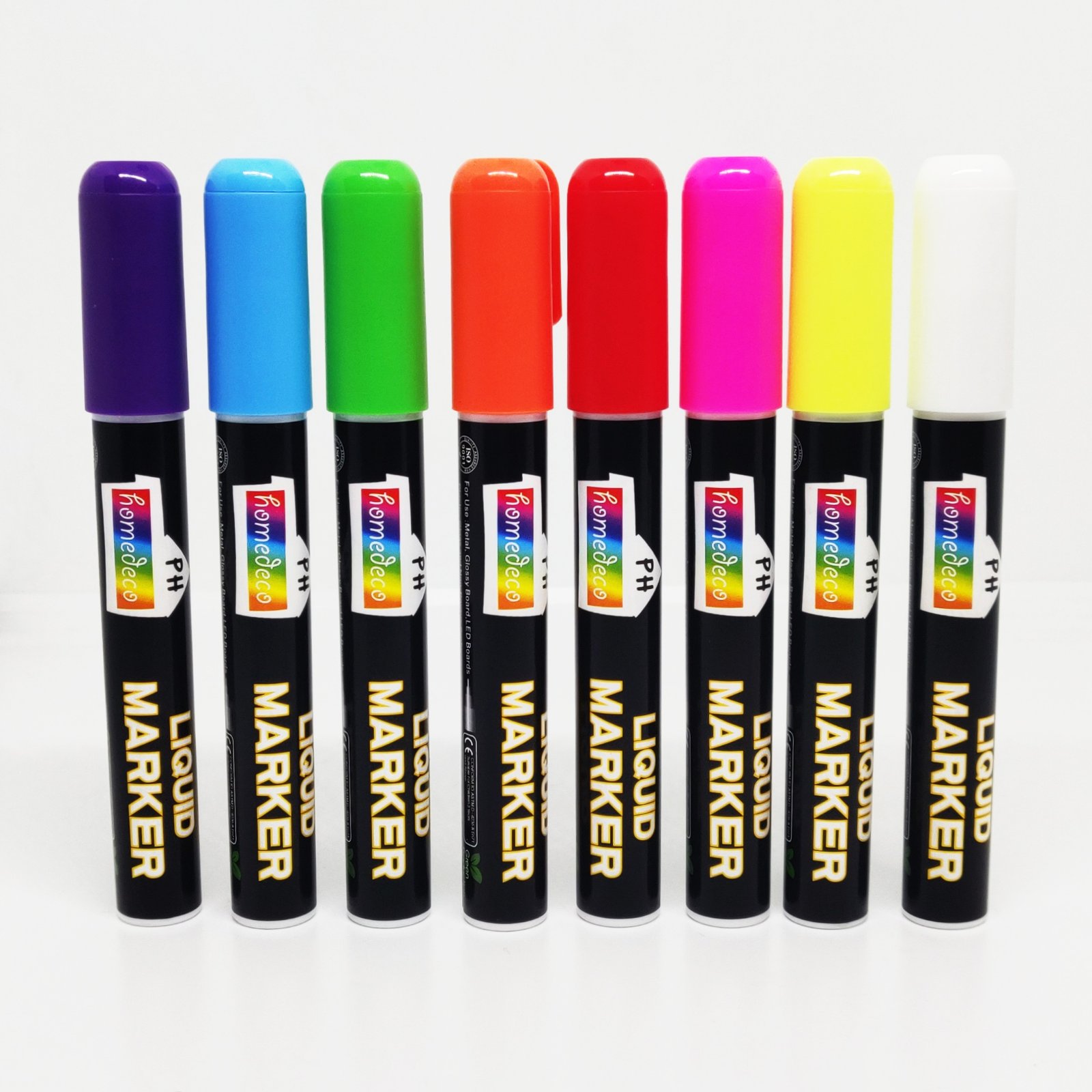HomedecoPH 4pc Metallic Non Toxic, Water Base Chalk Markers / Glass Markers  / Erasable Markers with 6mm Reversible Tip