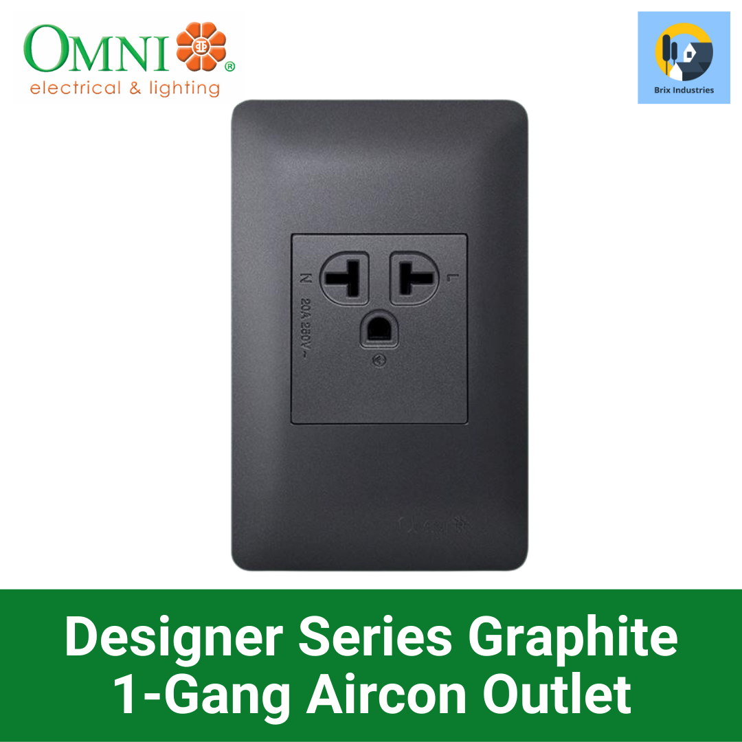 Omni Graphite Designer Series 1 Gang Aircon Outlet Set DP1-WA401G ...