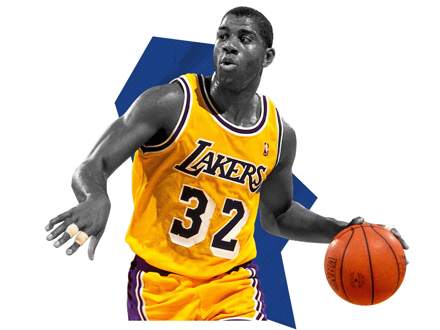 1984-85 BASF Los Angeles Lakers Magic Johnson (Shooting) #32.2 HOF