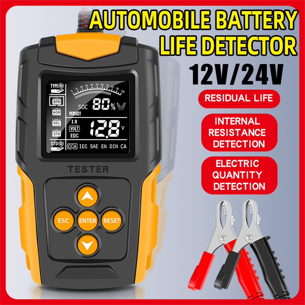 12V 24V Car Battery Tester LCD Battery yzer Test Tool Digital yzer