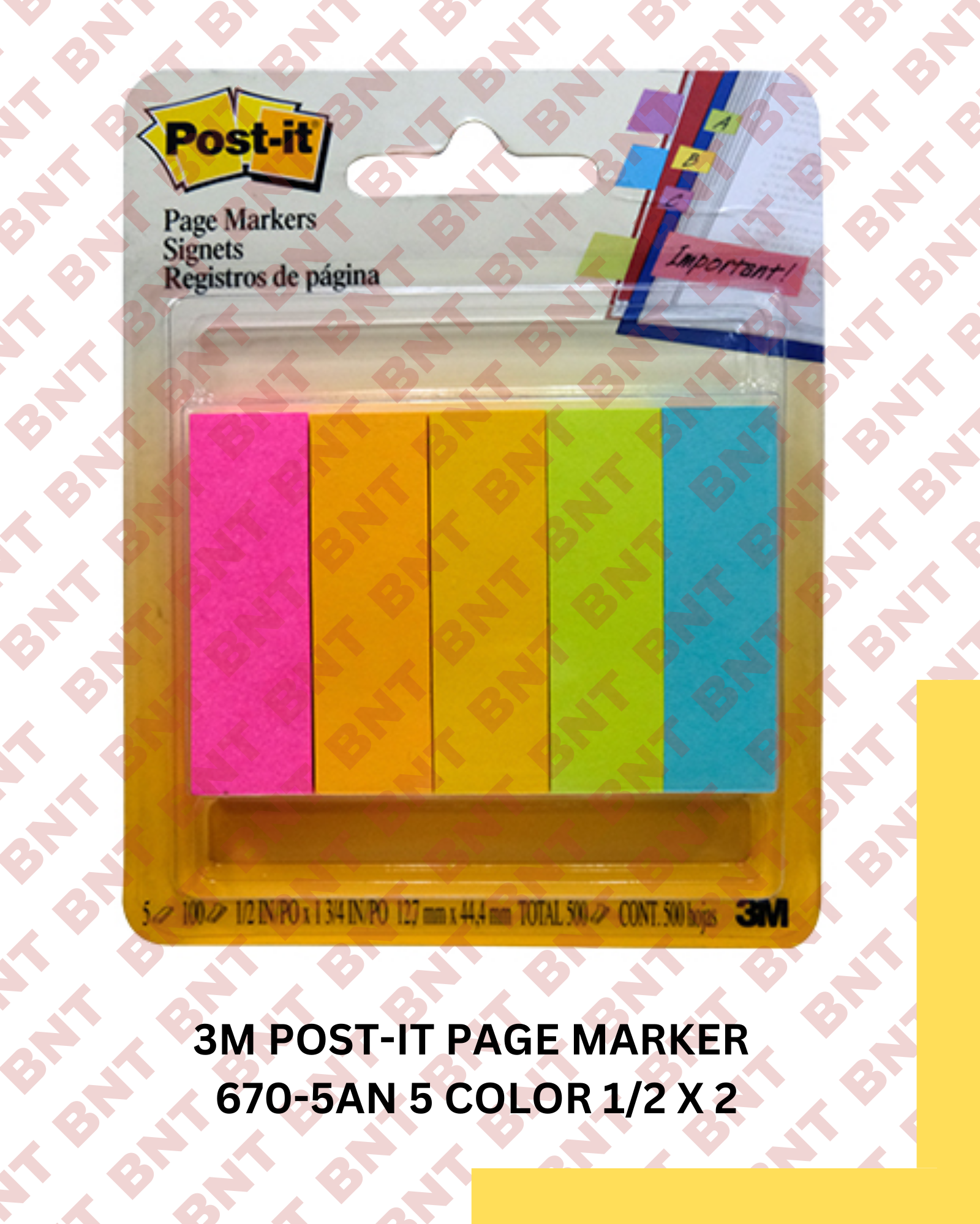 Post It Sticky Notes 3M Page Markers 5 Color in One 100 Sheets/Color ...