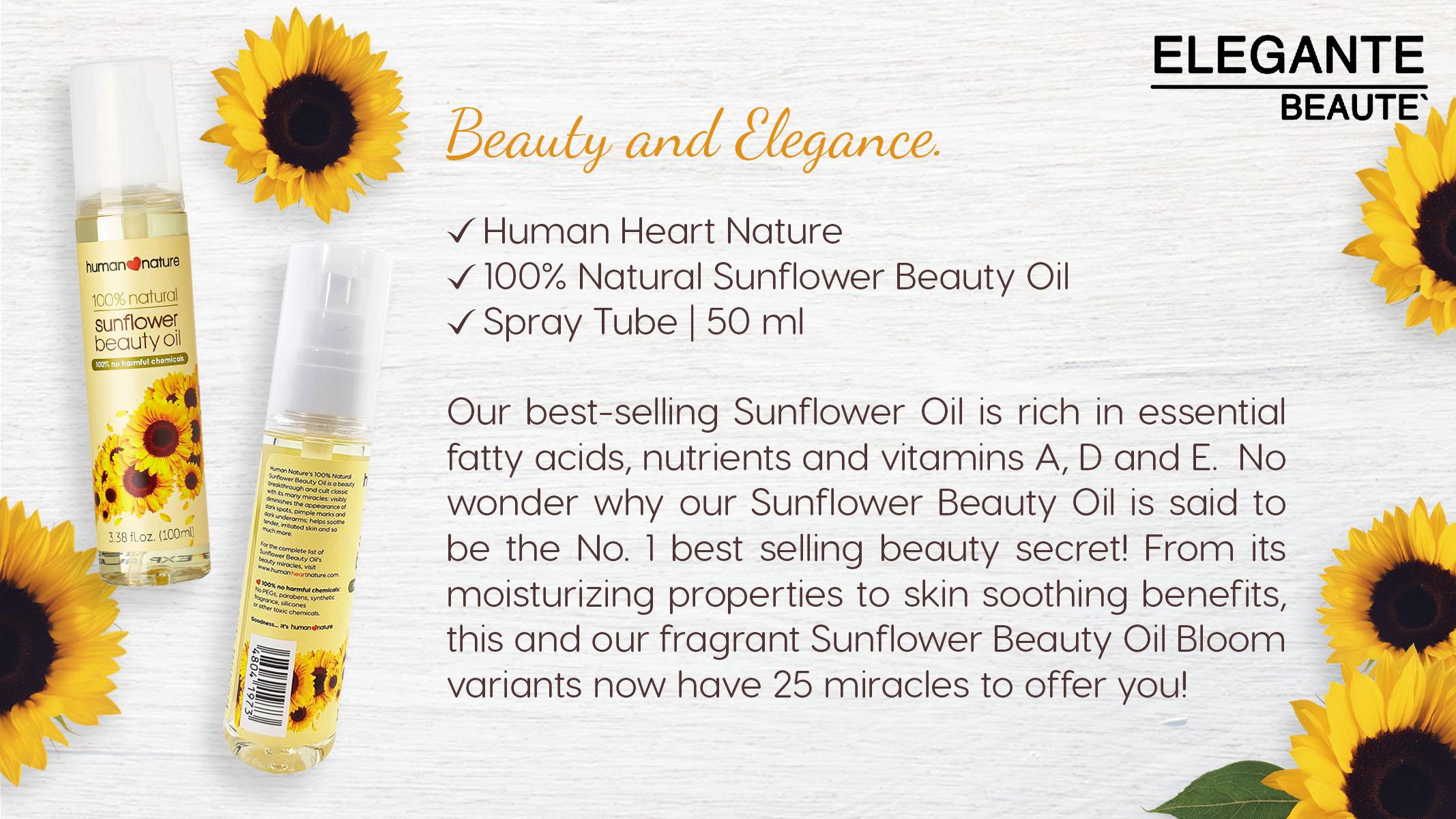 ELEGANTE BEAUTE Human Nature Sunflower Oil 100ml review and price