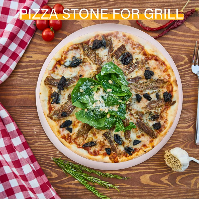 12Inch Ceramic Pizza Stone Pizza Baking Stone/ Pan, Perfect for Grill