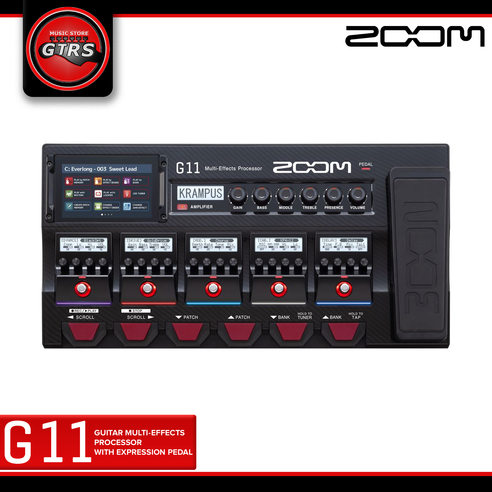 Zoom G11 Guitar Multi-Effects Processor with Expression Pedal