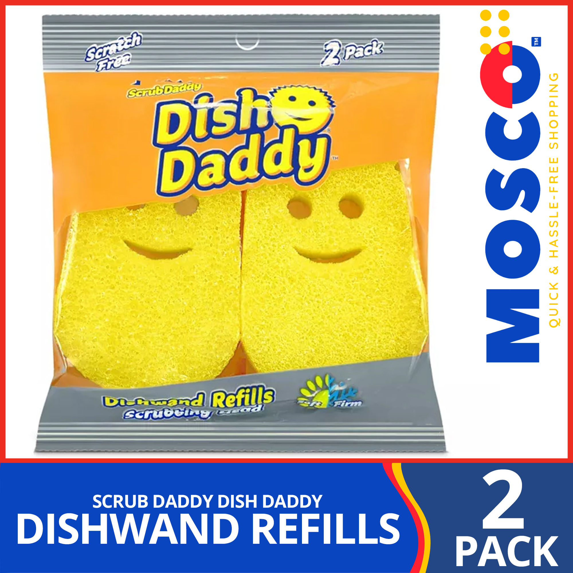 Scrub Daddy Dish Daddy Dishwand Refill, 2 Count Sponge Refill