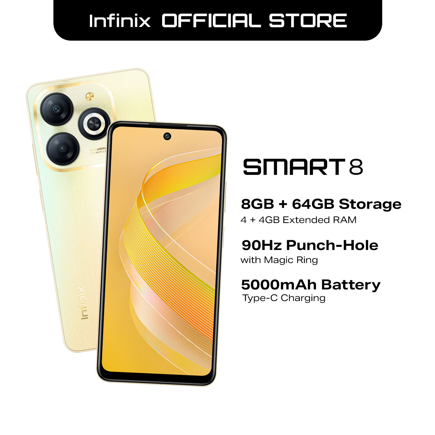 Infinix Smart (up to 8GB [4GB 64GB] 90hz Punch-Hole Display