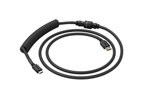 Glorious Coiled Cable Black コイルケーブル　ブラック Glorious Gaming Premium Coiled Keyboard Cable - Gold Plated USB-A