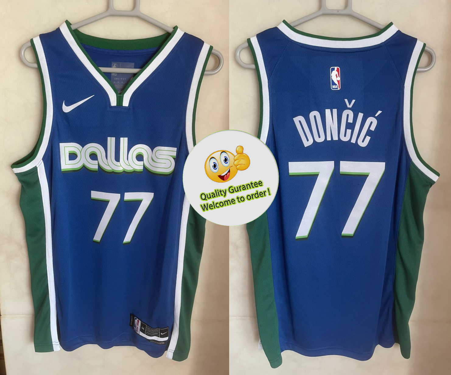 Blue Nike NBA Dallas Mavericks Doncic #77 Hoodie